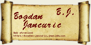Bogdan Jančurić vizit kartica